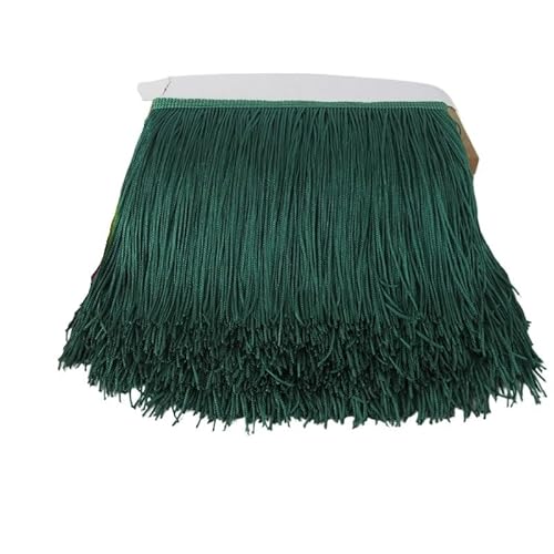 Ymnilian Fransenborte,Fransen 10 Yards 15cm Lange Quaste Fransenbesatz Spitzenband Quasten for Vorhänge Kleider Nähen Fransenbesätze DIY Zubehör(Dark Green,5yards) von Ymnilian