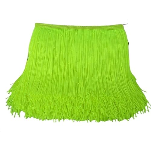 Ymnilian Fransenborte,Fransen 10 Yards 15cm Lange Quaste Fransenbesatz Spitzenband Quasten for Vorhänge Kleider Nähen Fransenbesätze DIY Zubehör(Fluorescent Yellow,5yards) von Ymnilian