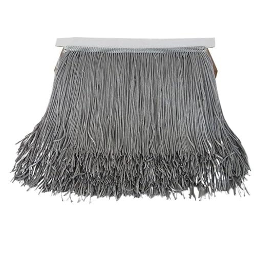 Ymnilian Fransenborte,Fransen 10 Yards 15cm Lange Quaste Fransenbesatz Spitzenband Quasten for Vorhänge Kleider Nähen Fransenbesätze DIY Zubehör(Gray,10yards) von Ymnilian