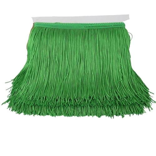 Ymnilian Fransenborte,Fransen 10 Yards 15cm Lange Quaste Fransenbesatz Spitzenband Quasten for Vorhänge Kleider Nähen Fransenbesätze DIY Zubehör(Green,5yards) von Ymnilian