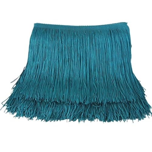 Ymnilian Fransenborte,Fransen 10 Yards 15cm Lange Quaste Fransenbesatz Spitzenband Quasten for Vorhänge Kleider Nähen Fransenbesätze DIY Zubehör(Lake Blue,10yards) von Ymnilian