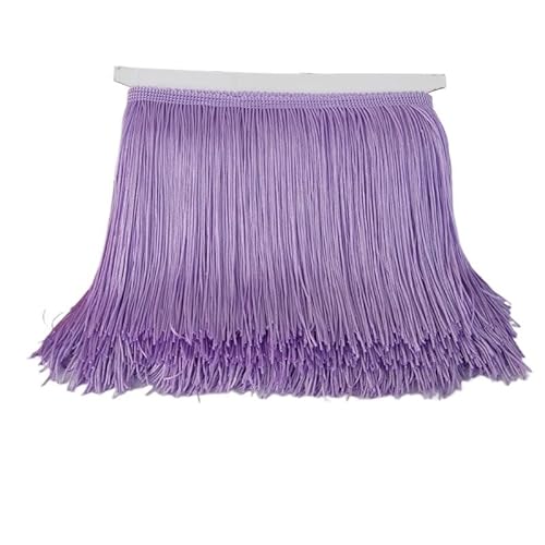 Ymnilian Fransenborte,Fransen 10 Yards 15cm Lange Quaste Fransenbesatz Spitzenband Quasten for Vorhänge Kleider Nähen Fransenbesätze DIY Zubehör(Light Purple,5yards) von Ymnilian