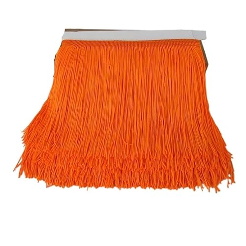Ymnilian Fransenborte,Fransen 10 Yards 15cm Lange Quaste Fransenbesatz Spitzenband Quasten for Vorhänge Kleider Nähen Fransenbesätze DIY Zubehör(Orange,10yards) von Ymnilian