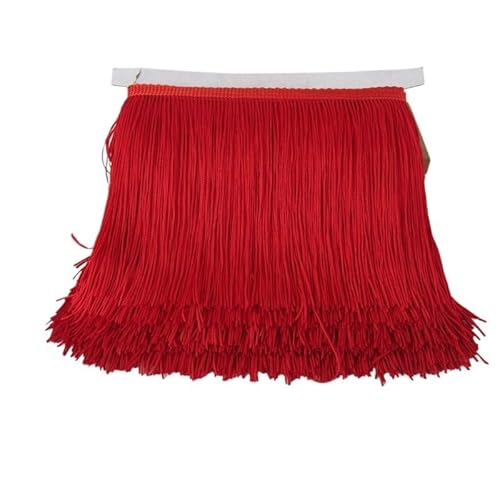 Ymnilian Fransenborte,Fransen 10 Yards 15cm Lange Quaste Fransenbesatz Spitzenband Quasten for Vorhänge Kleider Nähen Fransenbesätze DIY Zubehör(Red,10yards) von Ymnilian