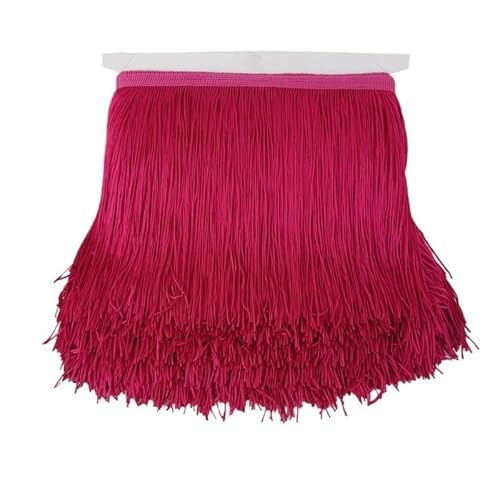 Ymnilian Fransenborte,Fransen 10 Yards 15cm Lange Quaste Fransenbesatz Spitzenband Quasten for Vorhänge Kleider Nähen Fransenbesätze DIY Zubehör(Rose,5yards) von Ymnilian