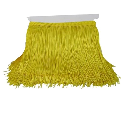 Ymnilian Fransenborte,Fransen 10 Yards 15cm Lange Quaste Fransenbesatz Spitzenband Quasten for Vorhänge Kleider Nähen Fransenbesätze DIY Zubehör(Yellow,10yards) von Ymnilian