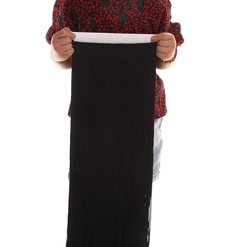 Ymnilian Fransenborte,Fransen 100CM Lange Spitze Fringe Trim Quaste Fringe Trimmen for DIY Latin Kleid Bühne Kleidung Zubehör Spitze Vorhang(Black) von Ymnilian