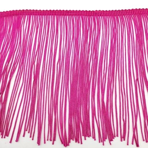 Ymnilian Fransenborte,Fransen 100CM Lange Spitze Fringe Trim Quaste Fringe Trimmen for DIY Latin Kleid Bühne Kleidung Zubehör Spitze Vorhang(Rose red) von Ymnilian