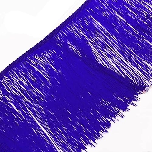 Ymnilian Fransenborte,Fransen 2/5 Meter 20cm Lange Quaste Fransenbesatz Spitzenband Latein Tanz Kleid Kleidung Vorhang Fransen Stoff Nähen Besätze Zubehör(A,2Meters) von Ymnilian