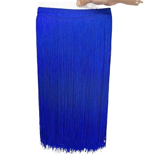 Ymnilian Fransenborte,Fransen 2 Meter/los 100 cm Lange Spitze Quaste Fransenbesatz for DIY Latin Kleid Bühnenkleidung Vorhang Zubehör Band(Blue1) von Ymnilian
