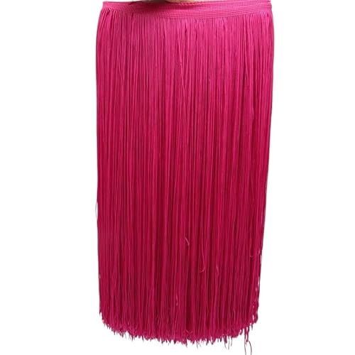 Ymnilian Fransenborte,Fransen 2 Meter/los 100 cm Lange Spitze Quaste Fransenbesatz for DIY Latin Kleid Bühnenkleidung Vorhang Zubehör Band(Rose) von Ymnilian