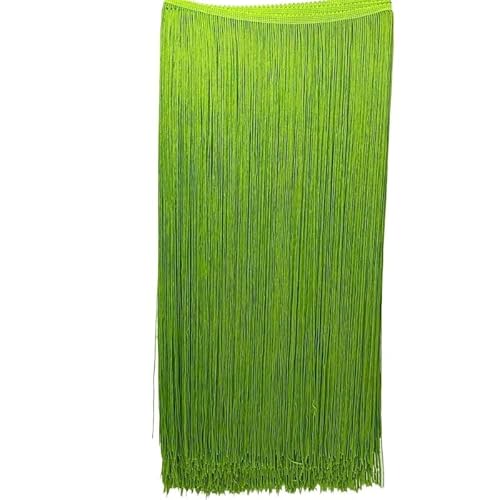 Ymnilian Fransenborte,Fransen 2 Meter/los 100 cm Lange Spitze Quaste Fransenbesatz for DIY Latin Kleid Bühnenkleidung Vorhang Zubehör Band(Verdure Green) von Ymnilian