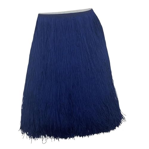Ymnilian Fransenborte,Fransen 2 Meter/los 50 CM/100 cm Lange Spitze Quaste Trimmen Fringe for DIY Latin Kleid Bühne Kleidung Vorhang Zubehör Band(Blue A,100CM Wide) von Ymnilian