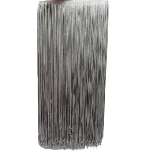 Ymnilian Fransenborte,Fransen 2 Meter/los 50 CM/100 cm Lange Spitze Quaste Trimmen Fringe for DIY Latin Kleid Bühne Kleidung Vorhang Zubehör Band(Gray,100CM Wide) von Ymnilian