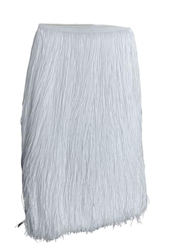 Ymnilian Fransenborte,Fransen 2 Meter/los 50 CM/100 cm Lange Spitze Quaste Trimmen Fringe for DIY Latin Kleid Bühne Kleidung Vorhang Zubehör Band(Pure White,50CM Wide) von Ymnilian