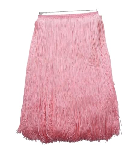 Ymnilian Fransenborte,Fransen 2 Meter/los 50 CM/100 cm Lange Spitze Quaste Trimmen Fringe for DIY Latin Kleid Bühne Kleidung Vorhang Zubehör Band(Water pink,100CM Wide) von Ymnilian