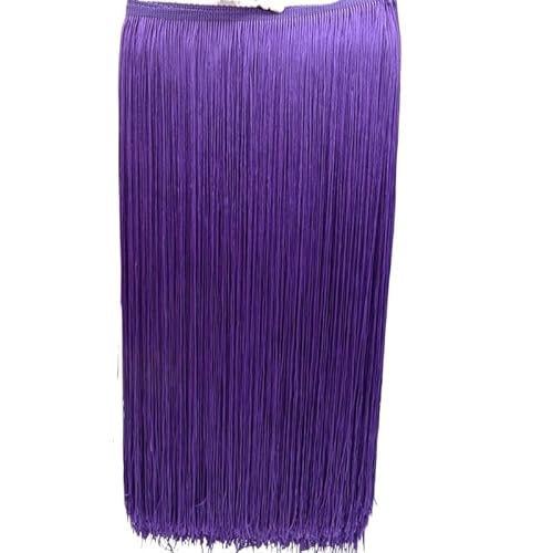 Ymnilian Fransenborte,Fransen 2 Yards 100CM Lange Spitze Fringe Trim Quaste Fringe Trimmen for DIY Latin Kleid Bühne Kleidung Zubehör Spitze Band(Purple) von Ymnilian