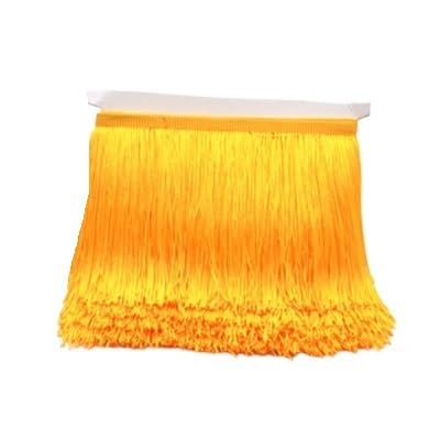 Ymnilian Fransenborte,Fransen 20 cm 30 cm Lange Fransen Spitzenquaste Polyesterbesatz Lateintanzrock Vorhang Kleidungsstücke Zubehör Besatz for Nähen(Golden Yellow,30cm) von Ymnilian