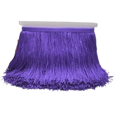 Ymnilian Fransenborte,Fransen 20 cm 30 cm Lange Fransen Spitzenquaste Polyesterbesatz Lateintanzrock Vorhang Kleidungsstücke Zubehör Besatz for Nähen(Purle,20cm) von Ymnilian