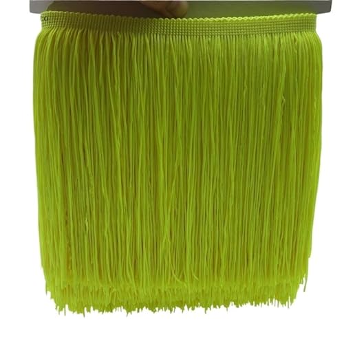 Ymnilian Fransenborte,Fransen 5 Meter/los 20 cm Lange Spitze Fransenbesatz Quaste Fransenbesatz for DIY Latin Kleid Bühnenkleidung Zubehör Spitzenband(Fluorescent Yellow) von Ymnilian