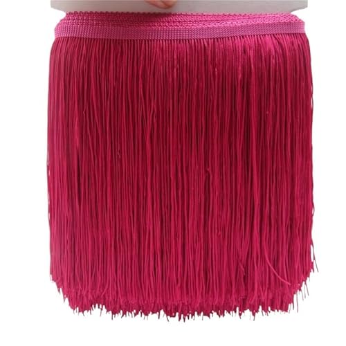 Ymnilian Fransenborte,Fransen 5 Meter/los 20 cm Lange Spitze Fransenbesatz Quaste Fransenbesatz for DIY Latin Kleid Bühnenkleidung Zubehör Spitzenband(Rose) von Ymnilian