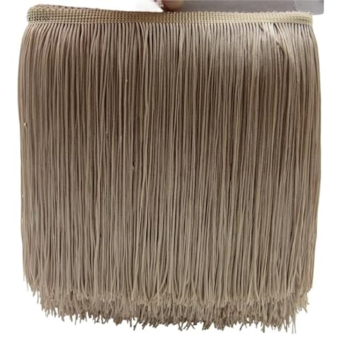 Ymnilian Fransenborte,Fransen 5 Meter/los 20 cm Lange Spitze Fransenbesatz Quaste Fransenbesatz for DIY Latin Kleid Bühnenkleidung Zubehör Spitzenband(Skin Color) von Ymnilian