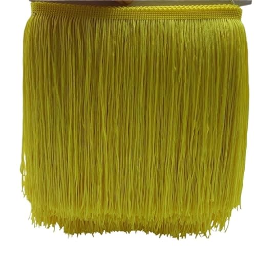 Ymnilian Fransenborte,Fransen 5 Meter/los 20 cm Lange Spitze Fransenbesatz Quaste Fransenbesatz for DIY Latin Kleid Bühnenkleidung Zubehör Spitzenband(Yellow) von Ymnilian