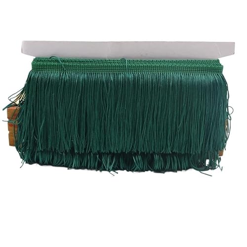 Ymnilian Fransenborte,Fransen 9/15/20/28 cm Quaste Fransenbesatz Polyester Lange Fransen Nähen for Kleidung Kleid Vorhang Band Quasten for Handwerk Zubehör(Blackish Green,9cm) von Ymnilian