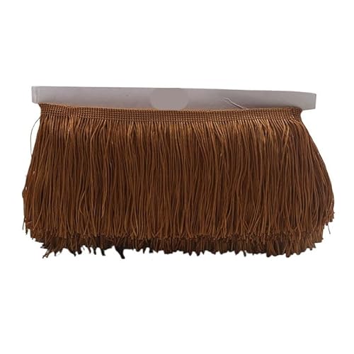 Ymnilian Fransenborte,Fransen 9/15/20/28 cm Quaste Fransenbesatz Polyester Lange Fransen Nähen for Kleidung Kleid Vorhang Band Quasten for Handwerk Zubehör(Brown,15cm) von Ymnilian