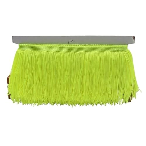 Ymnilian Fransenborte,Fransen 9/15/20/28 cm Quaste Fransenbesatz Polyester Lange Fransen Nähen for Kleidung Kleid Vorhang Band Quasten for Handwerk Zubehör(Fluorescent Yellow,20cm) von Ymnilian