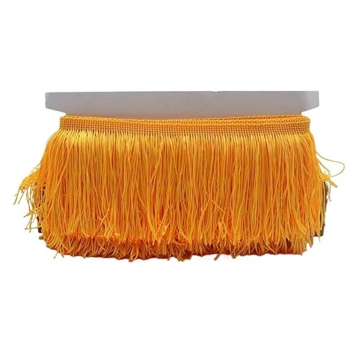 Ymnilian Fransenborte,Fransen 9/15/20/28 cm Quaste Fransenbesatz Polyester Lange Fransen Nähen for Kleidung Kleid Vorhang Band Quasten for Handwerk Zubehör(Gold,20cm) von Ymnilian