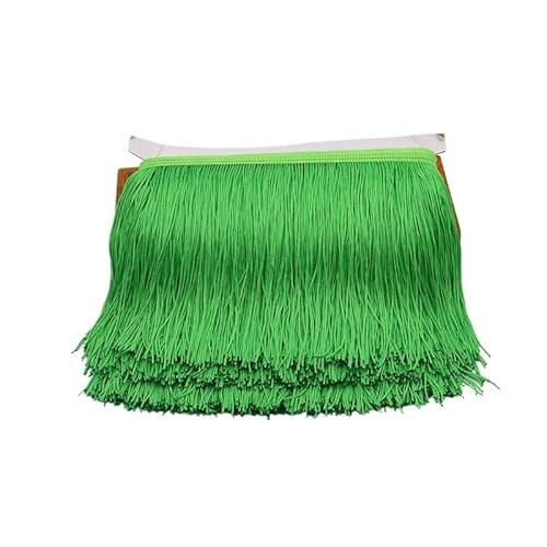 Ymnilian Fransenborte,Fransen 9/15/20/28 cm Quaste Fransenbesatz Polyester Lange Fransen Nähen for Kleidung Kleid Vorhang Band Quasten for Handwerk Zubehör(Light Green,28cm) von Ymnilian