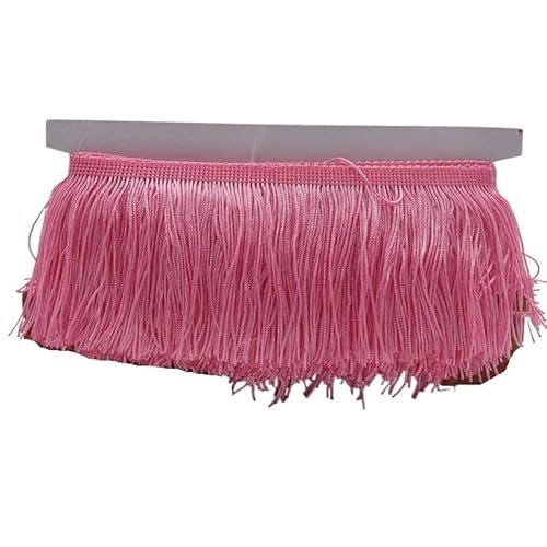 Ymnilian Fransenborte,Fransen 9/15/20/28 cm Quaste Fransenbesatz Polyester Lange Fransen Nähen for Kleidung Kleid Vorhang Band Quasten for Handwerk Zubehör(Pink,20cm) von Ymnilian