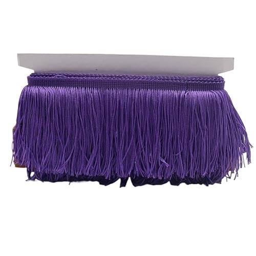 Ymnilian Fransenborte,Fransen 9/15/20/28 cm Quaste Fransenbesatz Polyester Lange Fransen Nähen for Kleidung Kleid Vorhang Band Quasten for Handwerk Zubehör(Purple,20cm) von Ymnilian