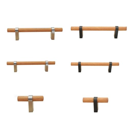 Ymnilian Schrankgriffe Holz, Möbelgriffe Holz 4Pcs Massivholz Griffe Schrank Türklinke Küche Knöpfe Holz Griff Schublade Zieht(B) von Ymnilian