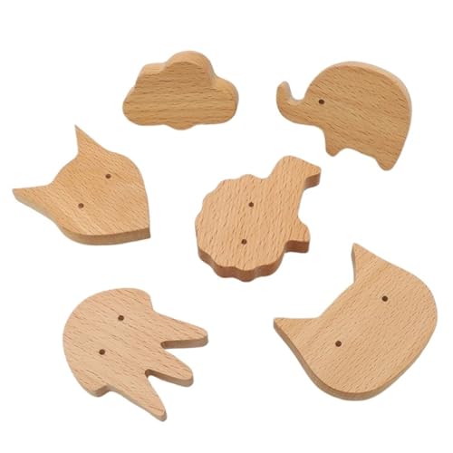 Ymnilian Schrankgriffe Holz, Möbelgriffe Holz 6 Stück Holztürgriffe, Möbelgriffe aus Tierholz for Schränke, Kommoden, Schubladen, Türknöpfe, Küchenschränke, Kleiderschrankgriffe(F) von Ymnilian