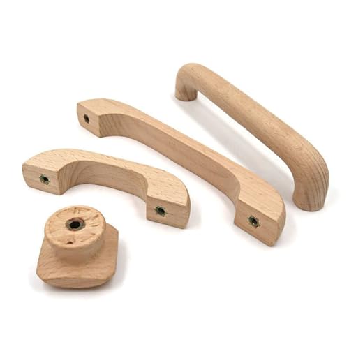 Ymnilian Schrankgriffe Holz, Möbelgriffe Holz 6 Stück Küchenschrankgriffe, Schubladengriffe, Massivholzmöbel, Holztür, Schubladenknöpfe, Schrankgriffe for Möbel(R-96mm) von Ymnilian
