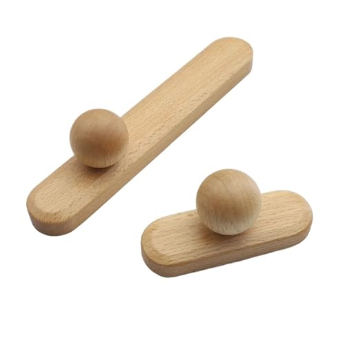 Ymnilian Schrankgriffe Holz, Möbelgriffe Holz 6 Stück Schrankgriffe Schublade Massivholz Möbel Türgriffe Schublade Runde Knöpfe Schrank Holzgriffe Heimdekoration(Beech-C96mm) von Ymnilian