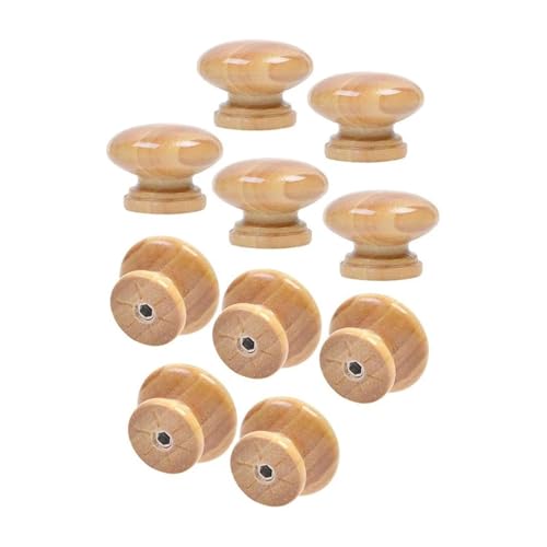 Ymnilian Schrankgriffe Holz, Möbelgriffe Holz Kommodenknöpfe aus Naturholz, runde Schrankknöpfe aus Holz, Schubladenknöpfe in Pilzform for Schränke, Schränke, 20 Stück(33mm) von Ymnilian