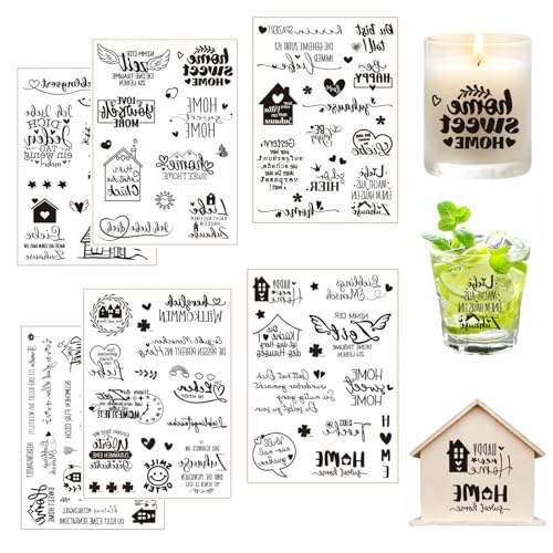 Ymoryiyi 6 Stück Kerzentattoos für Kerzen, Wasserschiebefolie mit Wassertransferdruck - Kerzenfolie & Kerzenaufkleber für Keramik, Holz & Glas - Ideal für Geburtstag, Hochzeit & Home Deko von Ymoryiyi