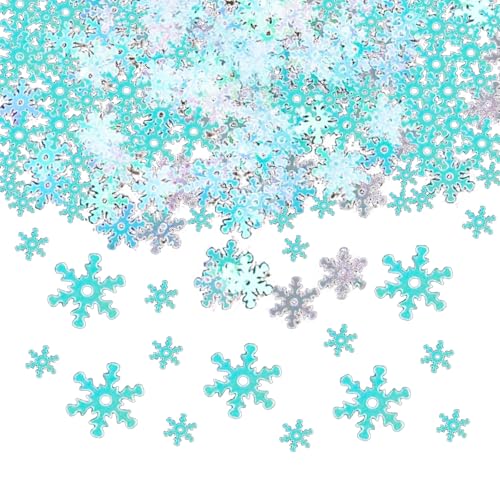 1440STK Schneeflocken Deko Konfetti, Weihnachten Streudeko Schillernd Schneeflocken Eiskristalle Deko Konfetti Weihnachtsdeko Winter Tischdeko Hochzeit Geburtstag Party Deko Zubehör Foto Requisiten von Ymxil
