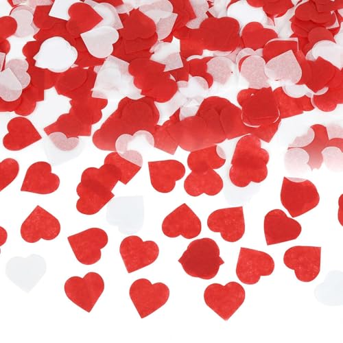 50g Valentinstag Deko Konfetti, Rotes Weißes Liebes-Herz-Konfetti Romantische Deko Tischkonfetti Valentines Day Heiratsantrag Verlobung Deko Valentinstag Party Foto Requisiten Tischdekorationen von Ymxil