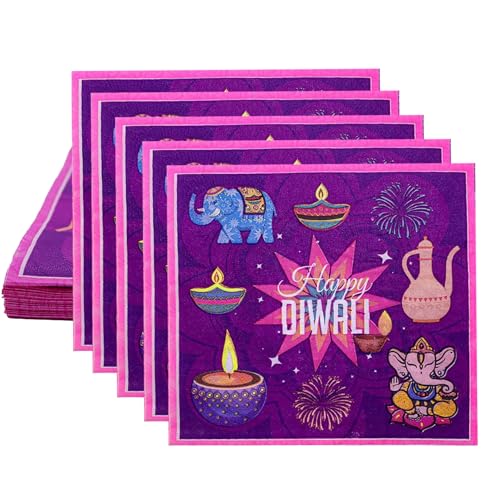 Diwali-Servietten aus Papier, Diwali-Dekorationen für Haus-Servietten, 2-lagig, Happy Diwali, Violett, Einweg-Servietten, Diwali, Diwali, Diyas, indische Geburtstag, Hochzeit, Party, Tischzubehör, 33 Diwali-Servietten aus Papier, Diwali-Dekorationen für Haus-Servietten, 2-lagig, Happy Diwali, Violett, Einweg-Servietten, Diwali, Diwali, Diyas, indische Geburtstag, Hochzeit, Party, Tischzubehör, 33 von Ymxil