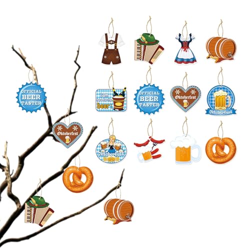 Oktoberfest Deko Hängende Ornamente für Baum, 12Stk Bayrische Deko Karten mit hängenden Kordeln, Oktoberfest Party Deko Ornamente Bayrische Party Zubehör Oktoberfest Deko Hängende Ornamente für Baum, 12Stk Bayrische Deko Karten mit hängenden Kordeln, Oktoberfest Party Deko Ornamente Bayrische Party Zubehör von Ymxil