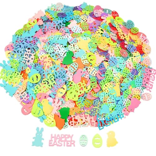 Osterdeko Konfetti, Streudeko Ostern Konfetti, Happy Easter Konfetti, Ostern Tischdeko Konfetti Buntes Eier Konfetti Osterhasen Konfetti, Oster Party Deko Zubehör Foto Requisiten (30g) von Ymxil
