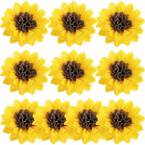 Ymxygz 10 Stück Sonnenblumen-Pompons Aus Seidenpapier, Party-Dekorationen, Blumen, Wandbehang, Dekorationen Für Geburtstag, Brautparty, Babyparty, Hochzeitsfeier Ymxygz 10 Stück Sonnenblumen-Pompons Aus Seidenpapier, Party-Dekorationen, Blumen, Wandbehang, Dekorationen Für Geburtstag, Brautparty, Babyparty, Hochzeitsfeier von Ymxygz