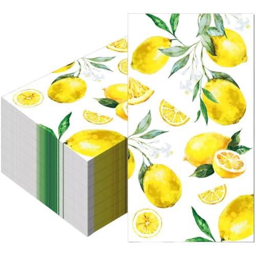 Ymxygz 100 Stück Zitronen-papierservietten, Party-servietten Tropischem Thema, Zitronen-Geschirr, Seidenpapier Für Haushaltswaren Ymxygz 100 Stück Zitronen-papierservietten, Party-servietten Tropischem Thema, Zitronen-Geschirr, Seidenpapier Für Haushaltswaren von Ymxygz