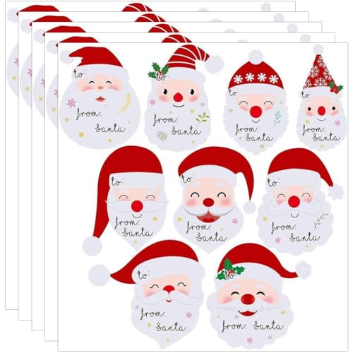 Ymxygz 45 Stück Weihnachtsaufkleber Etiketten Weihnachten Selbstklebende Aufkleber Weihnachtsaufkleber Geschenketiketten DIY Weihnachtsgeschenkaufkleber Weihnachtsmannaufkleber von Ymxygz