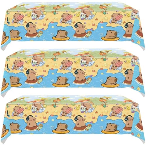 Ymxygz Capybara-tischdecke, 3 Stück, Cartoon-Feier-tischdecke, Rechteckig, Einweg-tischdecke, Dekoration Für Geburtstag, Babyparty Ymxygz Capybara-tischdecke, 3 Stück, Cartoon-Feier-tischdecke, Rechteckig, Einweg-tischdecke, Dekoration Für Geburtstag, Babyparty von Ymxygz