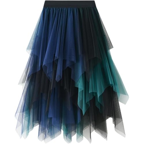 Ymxygz Damen Faltenrock Hoher Taille, Asymmetrischer Tüll-, Unregelmäßig Geschichteter Netzstoff, Feenröcke, A-Linie, Party, Fließender Ymxygz Damen Faltenrock Hoher Taille, Asymmetrischer Tüll-, Unregelmäßig Geschichteter Netzstoff, Feenröcke, A-Linie, Party, Fließender von Ymxygz